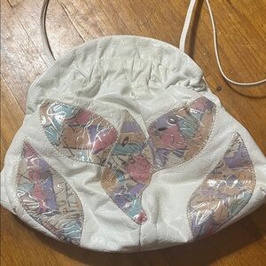 Vintage 80s New York Bassous By Jane Purse Pastel, White, Silver